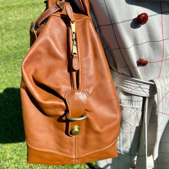 COACH Cabin Bag Medium 1997 British Tan 0502 Hang Tag Luggage ID Travel Duffle - Picture 5 of 16